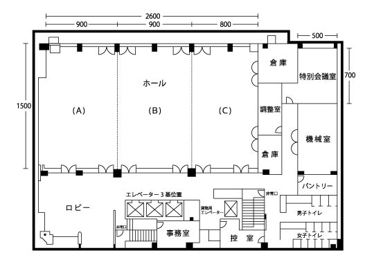 関内新井ホール 見取図