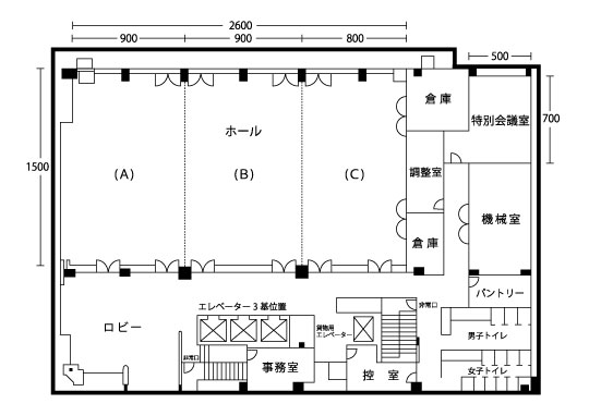 関内新井ホール 見取図